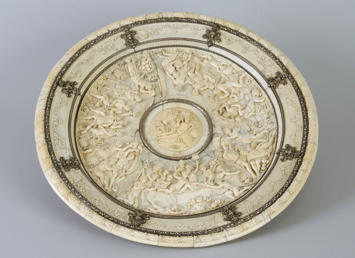 Carved Ivory Ewer and Charger